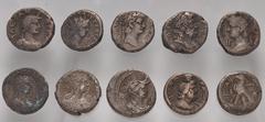 Large Lots ROMAN. Provincial. Lot of ten (10) Alexandrian BI Tetradrachms. Includes: various dates and types, mostly of Nero. Average Fine. LOT SOLD AS IS, NO RETURNS. Ten (10) coins in lot.
