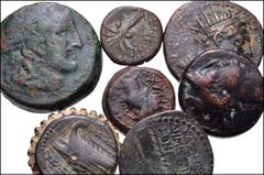 SELEUKID KINGS of SYRIA. Seleukos I - Demetrios II. Lot of Seven (7) Æ Denominations. Includes the following:Seleukos I Nikator // Antiochos III ‘the Great’ // Seleukos IV Philopator // Antiochos IV E