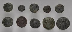 Large Lots GREEK. Magna Graecia & Sicily. Lot of twelve (12) bronze issues. Includes: Sicily, Akragas // Katana // Syracuse (8) // Carthage, Zeugatania // lot also includes an issue from Thrace. Fine 