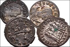 ROMAN. Imperial. Lot of Four (4) Antoniniani from Aurelian to Diocletian. Includes: Aurelian // Aurelian, with Vabalathus // Severina // Diocletian. VF to Good VF, all at least partially silvered. LOT