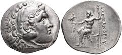 LYCIA, Phaselis. Circa 221/0-190 BC. AR Tetradrachm (32mm, 16.78 g, 12h). Dated CY 12 (207/6 BC). Head of Herakles right, wearing lion skin / Zeus Aëtophoros seated left; IB/Φ in left field. Price 285