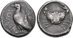 Greek SICILY, Akragas. Circa 465/0–445/0 BC. AR Tetradrachm (23mm, 15.28 g, 7h). Sea eagle standing left / Crab within incuse circle. Westermark, Coinage, Period II, Group II, – (O11/R53 [unlisted die