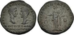 Roman Provincial MOESIA INFERIOR, Marcianopolis. Macrinus, with Diadumenian as Caesar. AD 217-218. Æ Pentassarion (26mm, 11.83 g, 1h). Pontianus, legatus Augusti pro praetore. Bare head of Diadumenian