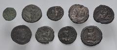 Large Lots ROMAN. Provincial. Lot of nine (9) mostly Alexandrian Potin Tetradrachms. Includes: Severus Alexander. RY 4 // RY 7 // Maximinus I. RY 3 // Volusian. RY 3 of Trebonianus Gallus // Salonina.