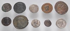 Large Lots ROMAN. Republican-Imperial. Lot of seventeen (17) silver and bronze issues. Includes: Roman Republican: Anonymous. Æ As // M. Carbo. AR Denarius // M. Porcius Cato. AR Quinarius // Roman Im