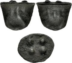 Greek SICILY, Akragas. Circa 440-430 BC. Cast Æ Trias – Tetronkion (21mm, 13.36 g). Eagle standing left / Crab. Four pellets (mark of value) on base. Westermark, Coinage 525A; CNS 1; HGC 2, 126. Green