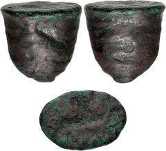 Greek SICILY, Akragas. Circa 440-430 BC. Cast Æ Trias – Tetronkion (19mm, 13.83 g). Eagle standing left / Crab. Four pellets (mark of value) on base. Westermark, Coinage 525A; CNS 1; HGC 2, 126. Dark 