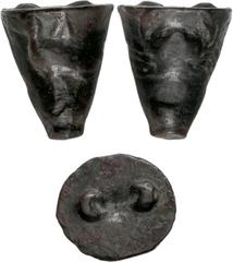 Greek SICILY, Akragas. Circa 440-430 BC. Cast Æ Hexas – Dionkion (14mm, 7.40 g). Eagle standing left / Crab. Two pellets (mark of value) on base. Westermark, Coinage 527; CNS 7; HGC 2, 128. Dark brown