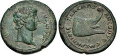 Roman Provincial IONIA, Smyrna. Antinoüs. Died AD 130. Æ Medallion (38mm, 29.70 g, 12h). M. Antonius Polemon, strategos. Struck AD 134/5. ANTINOOC HPΩC, bare head right / ΠOΛЄMΩN ANЄΘ HKЄ CMVPNAIOC, p