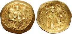 Byzantine Constantine X Ducas. 1059-1067. AV Histamenon Nomisma (24mm, 4.35 g, 6h). Constantinople mint. Christ Pantokrator enthoned facing / Constantine standing facing, wearing crown and loros, hold
