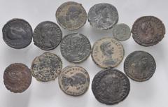 The C.J. Sabine Collection ROMAN IMPERIAL. Lot of thirteen (13) late Roman bronze issues. . Includes: Constantine I (1) // Constantius II (2) // Constans (1) // Constantius Gallus (1) // Magnentius (1