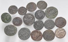 Large Lots ROMAN. Imperial. Lot of seventeen (17) late Roman bronze issues. Includes: various issues from Constantine I to Valentinian II. Good Fine - Good VF, two with some tooling. LOT SOLD AS IS, N
