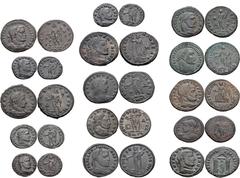 ROMAN. Imperial. Lot of Fifteen (15) Æ Folles and Quarter Folles from Maximianus to Maxentius. Includes: Maximianus. Æ Follis. Lugdunum mint. RIC VI 288 // Severus II. Æ Quarter Follis. Siscia mint. R