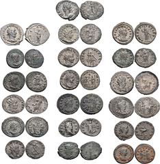 ROMAN. Imperial. Lot of Nineteen (19) AR and Æ from Trajan Decius to Valerian II. All coins: AR Antoniniani unless otherwise noted. Includes: Trajan Decius. RIC IV 6 // Æ Semis. RIC IV 128 // Volusian