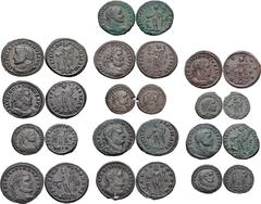 ROMAN. Imperial. Lot of Thirteen (13) Æ from Diocletian to Maximianus. Includes: Diocletian. Æ Follis. Lugdunum mint. RIC VI 177a // Æ Follis. Treveri mint. RIC VI 583a // Æ Antoninianus. Siscia mint.