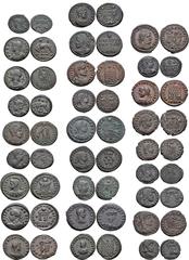 ROMAN. Imperial. Lot of Twenty-seven (27) Æ of the Constantinian Dynasty. Includes: City Commemoratives. Constantinople mint. RIC VIII 21 // Antioch mint. RIC VII 91 // RIC VII 92 // Alexandria mint. 