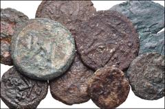BYZANTINE. Lot of Nine (9) Miscellaneous Æ, all Ravenna mint. Includes: various rulers. Æ Follis (5) // Æ Half Follis (3) // Æ Pentanummium. Fair to Fine. LOT SOLD AS IS, NO RETURNS. Nine (9) coins in
