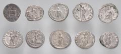 Large Lots ROMAN. Imperial. Lot of ten (10) AR Denarii. Includes: Commodus // Septimius Severus (2) // Julia Domna (3) // Julia Maesa // Severus Alexander // Julia Mamaea // Gordian III. Fine - VF. LO