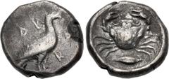 Greek SICILY, Akragas. Circa 480/78-470 BC. AR Didrachm (18.5mm, 8.48 g, 10h). Sea eagle standing right / Crab; barley grain below; all within incuse circle. Westermark, Coinage, Period I, Group IV, 2