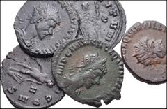 ROMAN. Imperial. Lot of Five (5) Antoniniani of Quintillus. Includes the following reverse types: Fides // Laetitia // Fortuna // Providentia // Apollo. Average VF. LOT SOLD AS IS, NO RETURNS. Five (5
