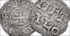 EARLY MEDIEVAL. Carolingian. Lot of Two (2) AR Deniers of Charles the Simple. All coins: AR Denier. Cross // MET/ΛLO in two lines. M&G 1372. Both Fine, one with edge chip. LOT SOLD AS IS, NO RETURNS. 