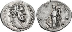 Roman Imperial Didius Julianus. AD 193. AR Denarius (18mm, 2.78 g, 12h). Rome mint. Laureate head right / Fortuna standing left, holding rudder on globe and cornucopia. RIC IV 2; RSC 10. Toned, a coup