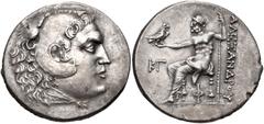 LYCIA, Phaselis. Circa 221/0-190 BC. AR Tetradrachm (30mm, 16.54 g, 12h). In the name and types of Alexander III of Macedon. Dated CY 23 (196/5 BC). Head of Herakles right, wearing lion skin / Zeus Aë
