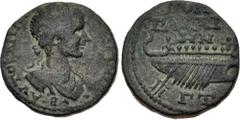 Roman Provincial DECAPOLIS, Gadara. Gordian III. AD 238-244. Æ (25mm, 11.94 g, 12h). Dated CY 303 (AD 239/40). Laureate, draped, and cuirassed bust right, seen from the front / Galley left with captai