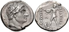 BAKTRIA, Greco-Baktrian Kingdom. Diodotos II. Coregent with Diodotos I, circa 246-235 BC. AR Tetradrachm (27mm, 16.57 g, 6h). Mint A (near Aï Khanoum). Struck in the name of Antiochos II of Syria. Dia