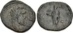 Roman Imperial Didius Julianus. AD 193. Æ Sestertius (30.5mm, 20.69 g, 11h). Rome. Laureate head right / Didius Julianus standing left, holding globe and volumen. RIC IV 16; Banti 6. Dark green patina