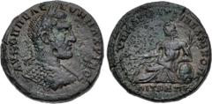 Large Lots ROMAN. Provincial. Lot of five (5) River-god themed provincial coins, Macrinus from Nicopolis ad Istrum. Includes: 1) MOESIA INFERIOR, Nicopolis ad Istrum. Macrinus. AD 217-218. Æ Tetrassar
