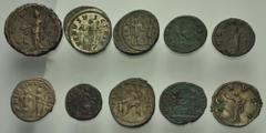 Large Lots ROMAN. Imperial. Lot of ten (10) silver and bronze issues. Includes: Julia Domna. Æ As // Valerian I. AR Antoninainus // Gallienus. AR Antoninianus // Valerian II. AR Antoninianus // Saloni