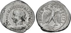 Roman Provincial SELEUCIS and PIERIA, Antioch. Gordian III. AD 238-244. BI Tetradrachm (29.5mm, 12.45 g, 11h). Struck AD 238-240. Radiate, draped, and cuirassed bust left, seen from the front, both pt