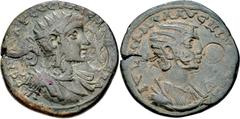 CILICIA, Ninica-Claudiopolis. Severus Alexander, with Julia Mamaea. AD 222-235. Æ (32mm, 18.48 g, 6h). Radiate and cuirassed bust of Severus Alexander right; c/ms: Nike advancing right, holding palm a