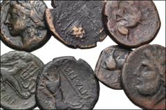 GREEK. Magna Graecia & Sicily. Lot of Sixty-five (65) Æ Issues from Magna Graecia. Includes: various cities represented, mostly from the 4th to 2nd centuries BC. Collector’s tickets included. Fine to 