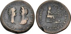 Roman Provincial CILICIA, Mopsouestia-Mopsos. Domitian, with Domitia. AD 81-96. Æ (30mm, 13.16 g, 12h). Dated CY 161 (AD 93/4). Laureate head of Domitian vis-à-vis draped and diademed bust of Domita /