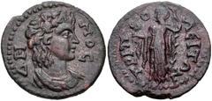 LYDIA, Tripolis. Pseudo-autonomous issue. 3rd century AD. Æ (24mm, 5.74 g, 6h). Draped bust of Demos right / Demeter standing left, holding grain ears, poppy, and long scepter. SNG München -; SNG von 