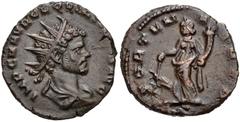 Quintillus. AD 270. Antoninianus (18mm, 3.83 g, 8h). Mediolanum (Milan), 2nd officina. 1st emission, AD 270. IMP C M AVR CL QVIN[TILLV]S AVG, radiate, draped, and cuirassed bust right, seen from behin