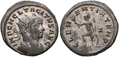 Tacitus. AD 275-276. Antoninianus (22mm, 4.21 g, 12h). Rome mint, 6th officina. 1st emission, November AD 275. IMP C M CL TACITVS AVG, radiate, draped, and cuirassed bust right / CLEM-ENTIA TEMP, Mars