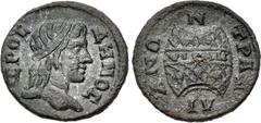 Roman Provincial LYDIA, Tralles. temp. Valerian I and Gallienus. circa AD 253-260. Æ (22mm, 4.42 g, 6h). Pythian Games issue. Head of Demos right, wearing taenia / Agonistic prize crown inscribed ΠYΘI