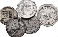 ROMAN. Imperial. Lot of Six (6) AR Denarii from Faustina Senior to Maximinus I. Includes: Faustina Senior. RIC III (Antoninus Pius) 339 // Caracalla. RIC IV 96 // RIC IV 144B // Julia Paula. RIC IV 21