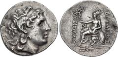 Greek THRACE, Byzantion. Circa 195-190 BC. AR Tetradrachm (31mm, 16.89 g, 12h). In the name and types of Lysimachos. Diademed head of the deified Alexander right, with horn of Ammon / Athena Nikephoro