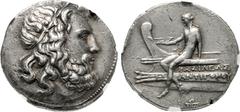 Greek KINGS of MACEDON. temp. Antigonos II Gonatas – Demetrios II Aitolikos. 246/5-229 BC. AR Tetradrachm (30mm, 16.95 g, 10h). Amphipolis mint. Head of Poseidon right, wearing wreath of marine plants