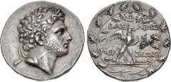 Greek KINGS of MACEDON. Perseus. 179-168 BC. AR Tetradrachm (32.5mm, 16.70 g, 12h). Attic standard. Amphipolis mint. Struck circa 174-170 BC. Diademed head right / BAΣI-ΛEΩΣ ΠEP-ΣEΩΣ, eagle, wings spr