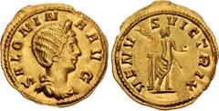 Roman Imperial Salonina. Augusta, AD 254-268. AV Aureus (16.5mm, 2.16 g, 1h). Cologne mint. SALONIN A AVG, draped bust right, wearing stephane / VENV S VICTRIX, Venus, draped below waist, seen from be