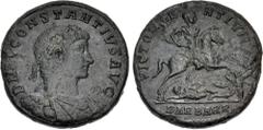 Roman Imperial Constantius II. AD 337-361. Æ Medallion (34.5mm, 28.99 g, 12h). Rome mint. Struck AD 337-340. D N FL CONSTANTIVS AVG, laurel-and-rosette diademed, draped, and cuirassed bust right / VIC