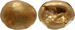 Greek IONIA, Uncertain. Circa 650-600 BC. EL Hekte – Sixth Stater (12mm, 2.38 g). Lydo-Milesian standard. Plain globular surface / Two incuse squares. Weidauer Group I, 4; cf. Artemision 2 (myshemihek