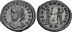 Roman Imperial Tacitus. AD 275-276. Antoninianus (23.5mm, 3.69 g, 6h). Serdica mint, 1st officina. 2nd emission, early AD 276. Radiate bust left, slight drapery / Tacitus standing left, holding scepte