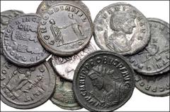 ROMAN. Republican-Imperial. Lot of Twenty AR and Æ from the Republic to Constantine I. All coins: antoniniani unless otherwise noted. ROMAN REPUBLICAN: C. Valerius Flaccus. Fourrée Denarius // ROMAN I