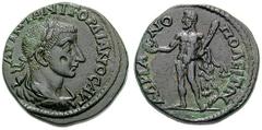 THRACE, Hadrianopolis. Gordian III Estimate $300 THRACE, Hadrianopolis. Gordian III. 238-244 AD. Æ 26mm (10.69 gm). AVT K M ANT GOPÐIANOC AVG, laureate, draped and cuirassed bust right / Herakles and 